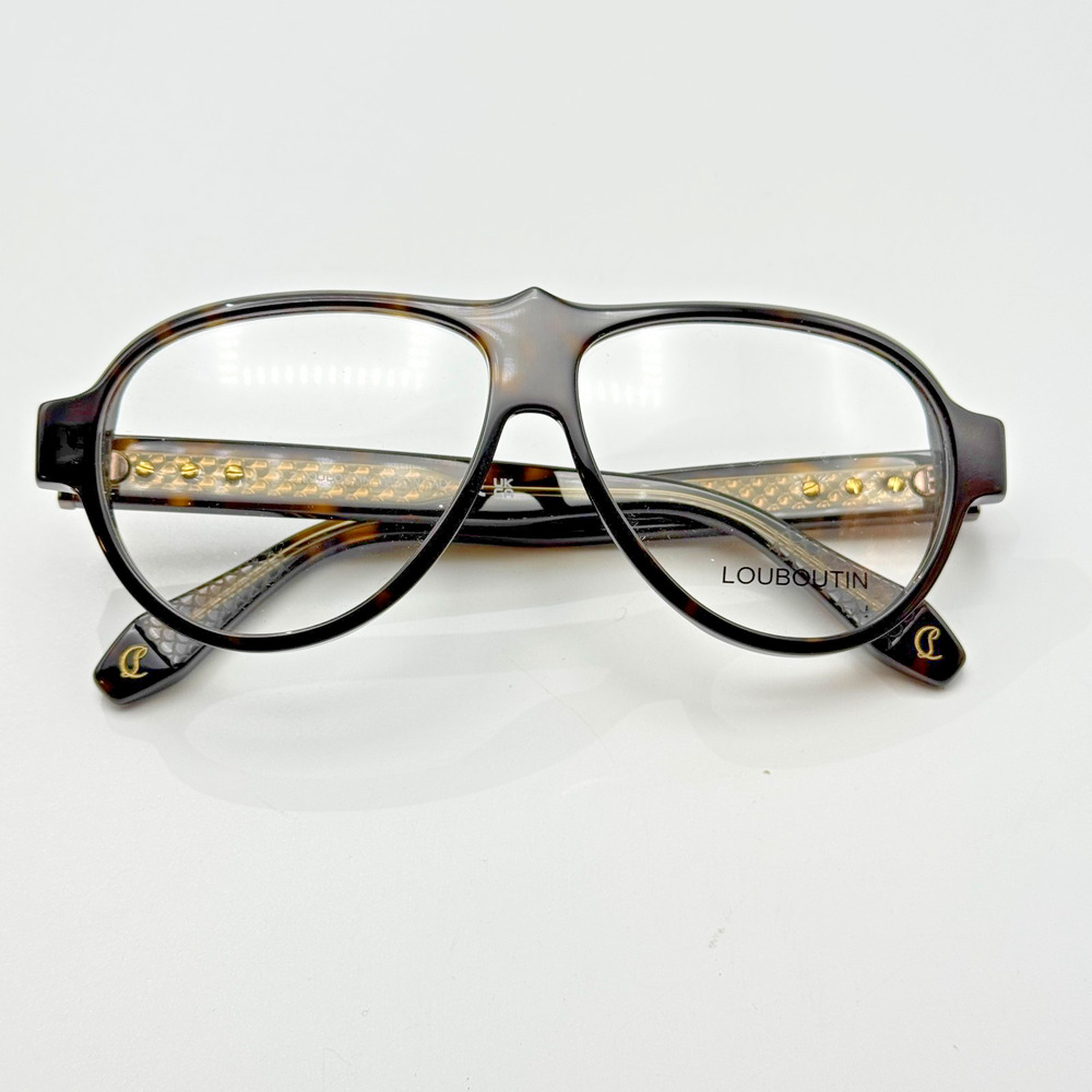 Christian Louboutin Eyeglass Frames LB5005 052 Dark Havana Aviator 59-12-145 New